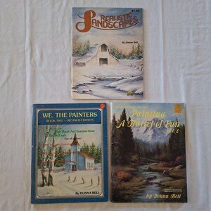 3 Donna Bell Painting Book Lot Landscapes Barrel of Fun Vol 2 We The Painters